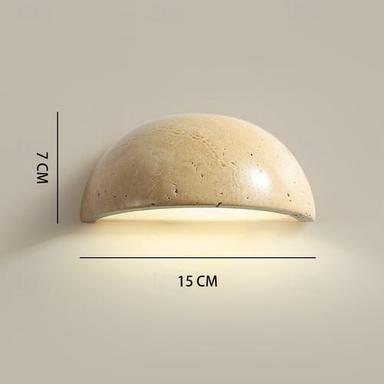 LED Indoor Wall Lights Warm White 15cm Modern Natural Stone Wall Sconce Half Moon Marble Wall Light Fixture G4 for Bedroom Hallway Kitchen 110-240V