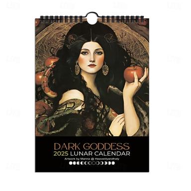 Warrior Goddess 2025 Moon Phase Calendar Pagan Gift Lunar Planner Art Calendar Illustrated Divine Feminine Greek Mythology