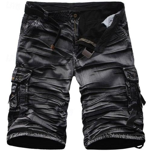 Men's Tactical Shorts Cargo Shorts Shorts Hiking Shorts Buttons Multi Pocket Camouflage Wearable Knee Length Outdoor Daily Camping & Hiking Fashion Classic Black Army Green