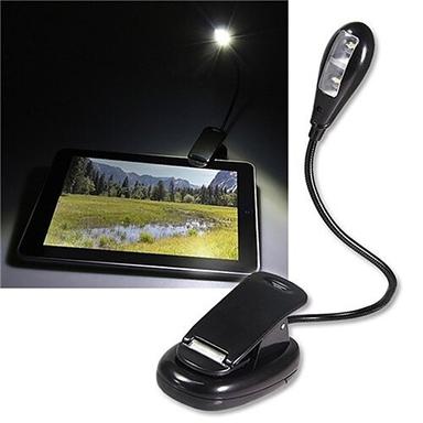 LED Clip On Book Reading Bed Light Lamp Rechargeable Portable Reading 1W Flexible 360° USB AAA Batteries for Computer