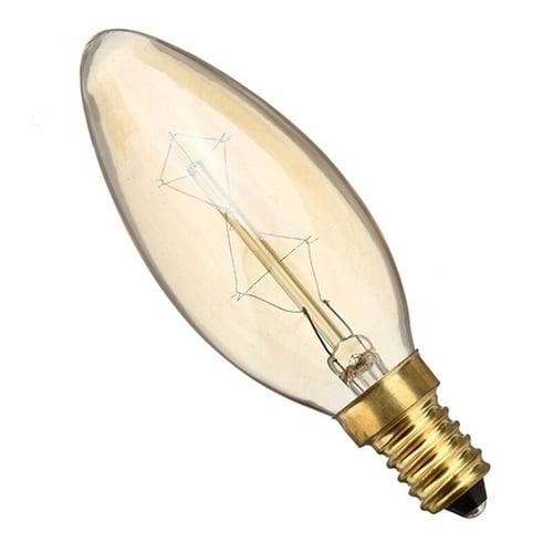 10pcs 40W Edison Vintage Incandescent Light Bulb Dimmable E14 C35 Antique Filament Amber Warm White for Chandelier Light 220-240V