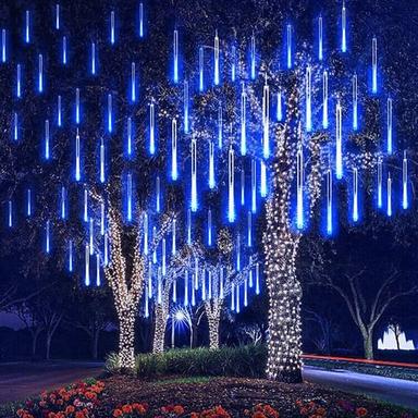 4 Packs 30cm x8 12" String Lights 576 LED Beads Falling Meteor Rain Lights Waterproof for Outdoor Christmas Tree Holiday Party Patio Wedding Decoration Linkable Extension