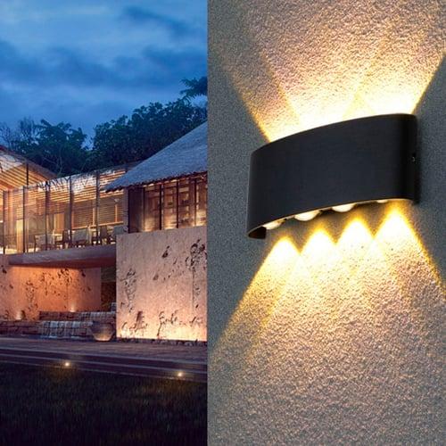 Outdoor Wall Lights 8W LED Aluminum Wall Lamp Sconce Indoor Up Down IP65 Waterproof White Black Modern for Patio Garden Stairs Bedroom Aisle Pathway Bathroom Light