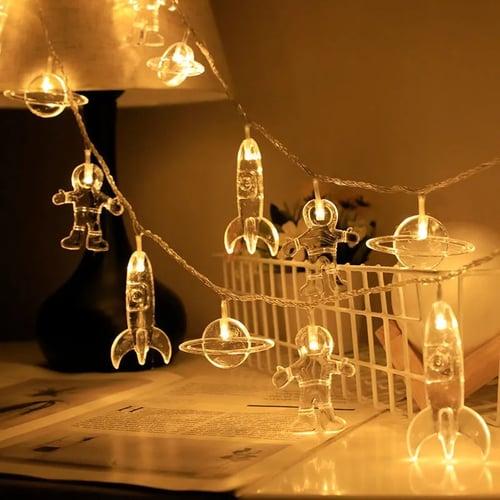 LED Space Astronaut String Lights Battery or USB Operation 1.5M 3M 6M Rocket Planet LED Fairy String Light Children's Kid's Room Holiday Party Home Decoration Lamp