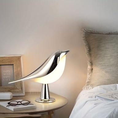 Magpie Night Light with Tri-color Touch Control Dimmable Cute Little Bird Night Light Rechargeable Aromatherapy Table Lamp for Bedroom Nursery Office Car Home Decor