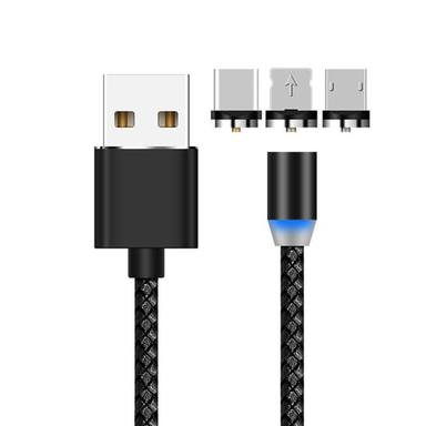 2023 magnetic USB cable LED magnetic charging cable suitable for iPhone micro USB C type fast charging magnet charger mobile phone cable