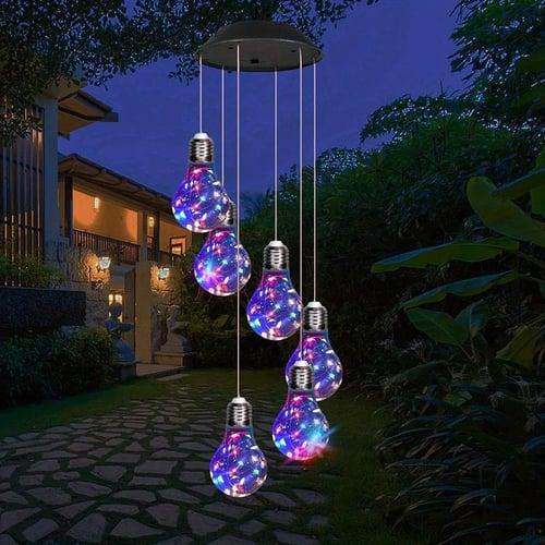 Colorful Lights Solar Wind Chimes For Outside Hanging Solar Lights Wind Chime For Women Grandma Mom Birthday Windchimes Christmas Decor For Outdoor Garden Balcony Bedroom Yard