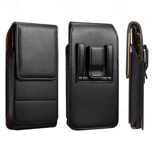 Men Cellphone Loop Holster Case Belt Waist Bag Props PU Leather Purse Phone Wallet Vintage Belt Mobile Phone Protective Sheath
