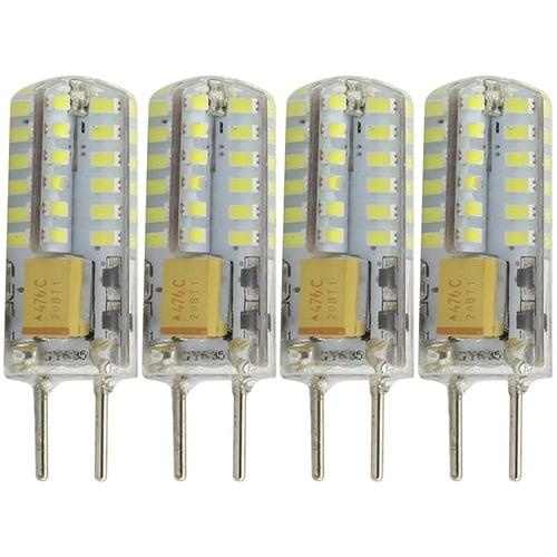 G6.35 GY6.35 Bi-Pin Base LED Bulb 12V 24V 2W Daylight 6000KJC Type Halogen Replacement Bulb Not Dimmable 20W Equivalent 4-Pack