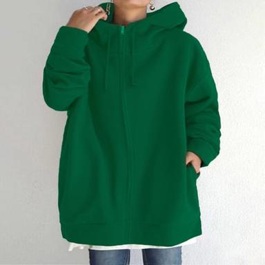 Women's Plus Size Winter Jacket Hoodie Coat Solid Color Sport Causal Long Sleeve Hoodie Regular Fall Winter Deep Purple Grass Green Black S M L XL XXL