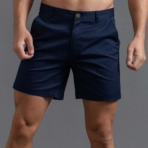 Men's Shorts Chino Shorts Bermuda shorts Work Shorts Pocket Plain Comfort Breathable Short Sports Outdoor Daily Stylish Casual / Sporty Black White Micro-elastic