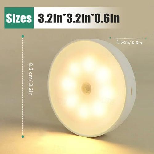 8LED Motion Sensor Light USB Night Light, Rechargeable LED Cabinet Light for Kitchen Bedroom Stair Cabinet Hallway Closet Night Light