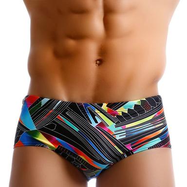 Men's Swimwear Swim Briefs Print Color Block Antibacterial Leak Proof Beach Swimming Pool Fashion Simple Black Micro-elastic