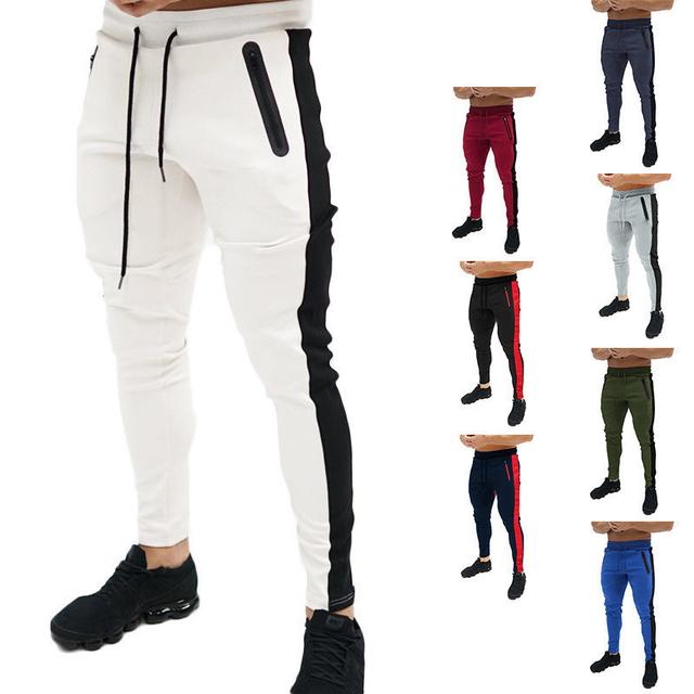 Men's Sweatpants Joggers Trousers Pocket Drawstring Elastic Waist Color Block Comfort Outdoor Daily Going out Cotton Blend Sports Fashion Black White