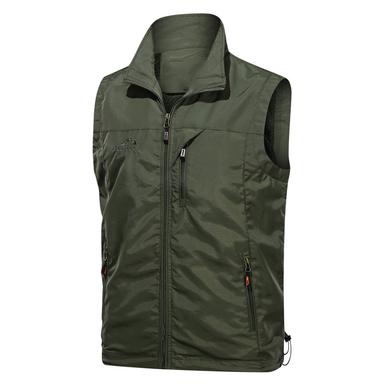 Men's Vest Gilet Fishing Vest Hiking Vest Sleeveless Vest Gilet Jacket Outdoor Holiday Streetwear Chic & Modern Summer Spring Pocket Quick Dry Polyester / Cotton Breathable Pure Color Zipper Stand