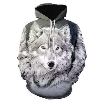 Men's Unisex Pullover Hoodie Sweatshirt Black Blue Light Grey Dark Gray Gray Hooded Wolf Graphic Prints Print Daily Sports 3D Print Streetwear Designer Casual Spring &  Fall Clothing Apparel Hoodies