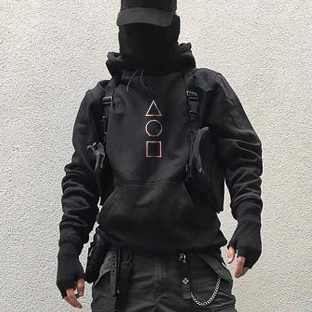 Men's Hoodie Black Hooded Graphic Geometric Print Sports & Outdoor Streetwear Cool Designer Casual Spring Fall Clothing Apparel Hoodies Sweatshirts  Long Sleeve