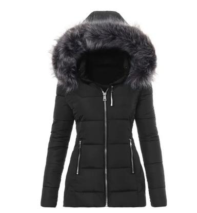 Women's Puffer Jacket Winter Jacket Winter Coat Comfortable Casual Daily Casual Daily Weekend Fur Collar Fleece Lined Zipper Hoodie Daily Comtemporary Stylish Simple Solid Color Regular Fit Outerwear