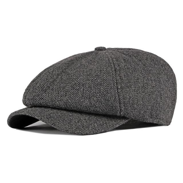 Men's Beret Hat Newsboy Cap Black Khaki Cotton Print Simple 1920s Fashion Holiday Street Dailywear Weekend Stripe Portable Comfort Fashion