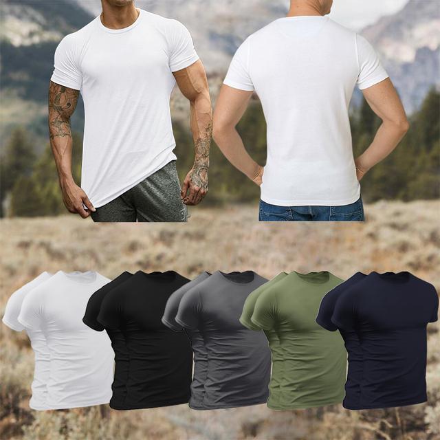 Men's T shirt Tee Plain Crew Neck Print Casual Holiday Short Sleeve Clothing Apparel Sports Fashion Designer Lightweight