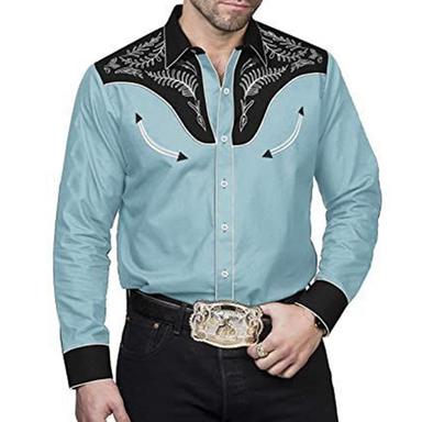 Men's Shirt Western Shirt Graphic Prints Leaves Turndown Blue 3D Print Outdoor Street Long Sleeve Print Button-Down Clothing Apparel Fashion Designer Casual Soft