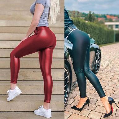 Women's Leather Pants Pants Trousers PU Ankle-Length Black