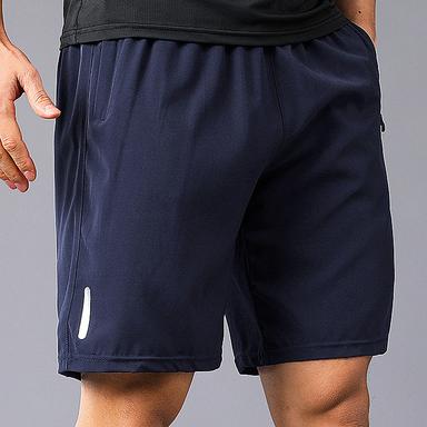 Men's Athletic Shorts Active Shorts Casual Shorts Drawstring Elastic Waist Zipper Pocket Solid Color Breathable Quick Dry Short Casual Daily Going out Stylish Simple Black Blue Micro-elastic