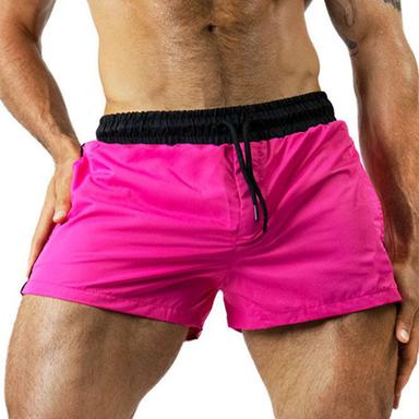 Men's Board Shorts Swim Shorts Swim Trunks Summer Shorts Drawstring Elastic Waist Print Solid Colored Comfort Breathable Short Casual Daily Beach Fashion Streetwear Pink Blue Micro-elastic