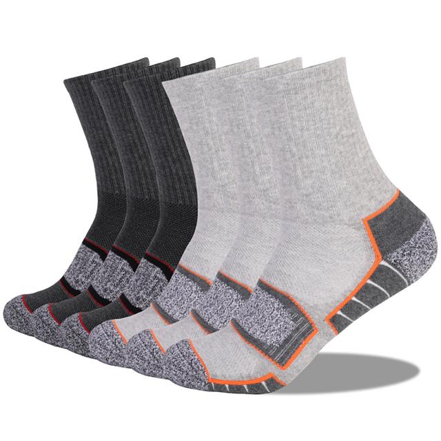 Men's 6 Pairs Socks Crew Socks Hosiery White+Black Light gray + dark gray Color Cotton Winter Autumn / Fall