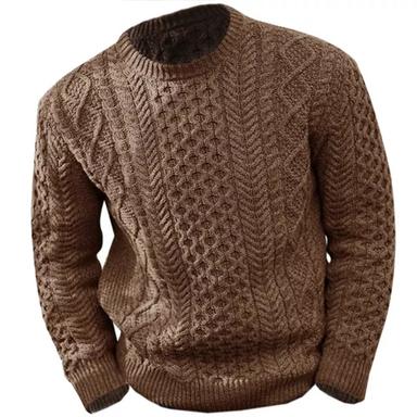 Men's Sweater Pullover Sweater Jumper Knit Sweater Ribbed Cable Knit Cropped Knitted Crew Neck Modern Contemporary Daily Wear Going out Clothing Apparel Fall & Winter Black Pink M L XL