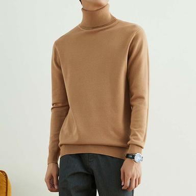 Men's Sweater Wool Sweater Turtleneck Sweater Pullover Ribbed Knit Cropped Knitted Solid Color Turtleneck Keep Warm Modern Contemporary Work Daily Wear Clothing Apparel Fall & Winter Camel Wine S M L