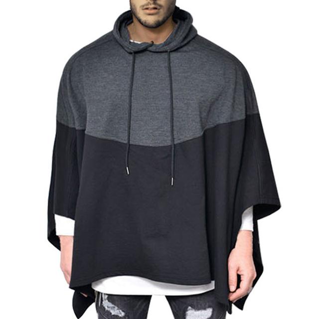 Men's Poncho Shirts Color Block Hooded Outdoor Sport Patchwork Clothing Apparel Fashion Streetwear Casual Daily