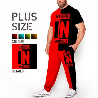 Men's Plus Size T-shirt Suits Big and Tall Color Block Crew Neck Short Sleeves Spring & Summer Fashion Streetwear Casual Outdoor Daily Tops