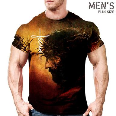 Men's Plus Size T shirt Tee Big and Tall Graphic Crew Neck Print Short Sleeve Spring & Summer Vintage Fashion Streetwear Basic Casual Sports Tops