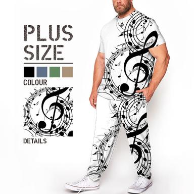 Men's Plus Size T-shirt Suits Big and Tall 3D Print Crew Neck Short Sleeves Spring & Summer Fashion Streetwear Casual Outdoor Daily Tops