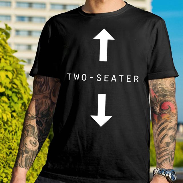 Two-Seater Mens 3D Shirt | Grey Summer Cotton | Letter Graphic Prints Navy Blue Black Gray Tee Casual Style Men's 100% Cotton Graphic T Shirt Stylish Lightweight Short