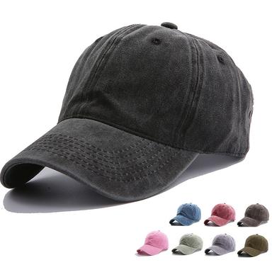 Men's Wash Baseball Cap Black White Cotton Buckle Modern Contemporary Daily Wear Vacation Pure Color Sunscreen Sports