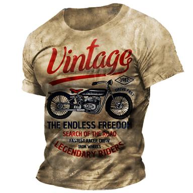 Men's T shirt Tee Distressed T Shirt Graphic Motorcycle Crew Neck Clothing Apparel 3D Print Outdoor Daily Sports Short Sleeve Print Vintage Fashion Designer