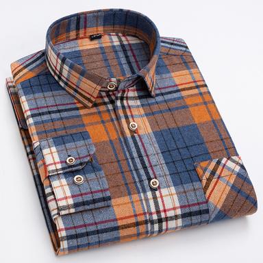 Men's Dress Shirt Light Blue Black White Light Green Long Sleeve Stripes and Plaid Turndown Spring &  Fall All Seasons Wedding Office & Career Clothing Apparel