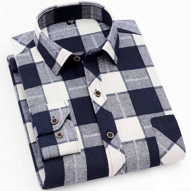 Men's Shirt Black Red Navy Blue Blue Long Sleeve Tartan Turndown Fall Winter Outdoor Street Clothing Apparel Button-Down