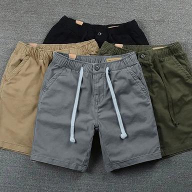 Men's Chino Shorts Bermuda shorts Work Shorts Pocket Elastic Waist Plain Comfort Wearable Short Outdoor Casual Daily Twill Streetwear Stylish ArmyGreen Black