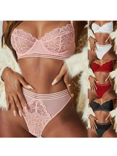 Women'S New Sexy Underwear Night See-Through Lace Erotic Sexy Home Bra Set