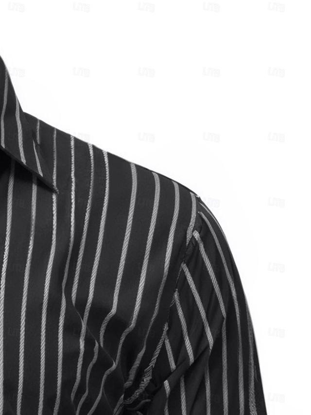 Men's Shirt Summer Shirt Button Up Shirt Casual Shirt Black White Yellow Blue Light Blue Short Sleeve Stripes Lapel Daily Vacation Clothing Apparel Fashion Casual Comfortable